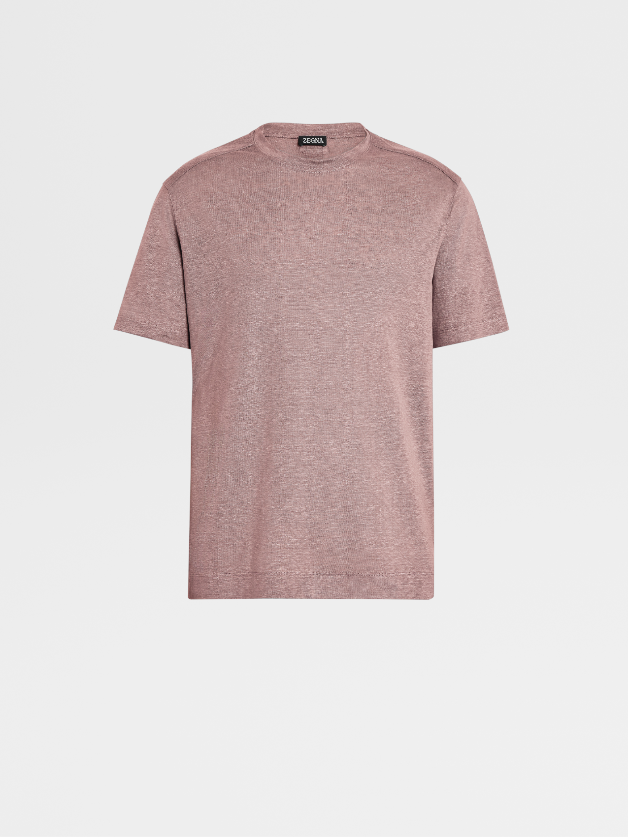 T-Shirt Aus Reinem Leinen In Hellem Weinrot